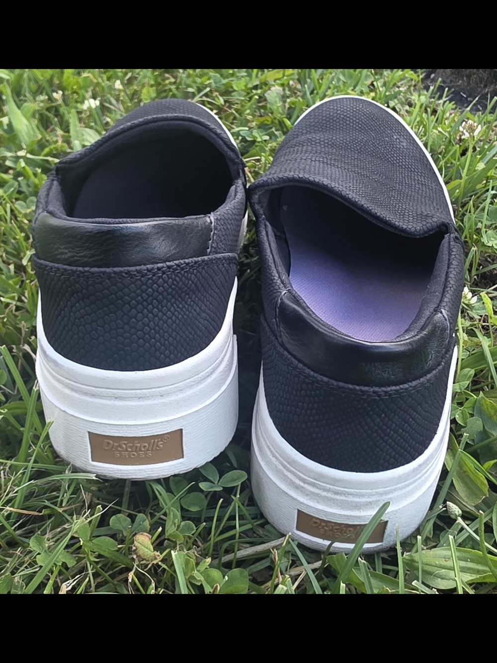 Dr. Scholl's Black Slip-On Sneakers with Purple Insoles - Picture 4 of 5